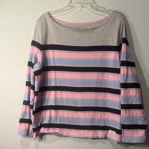 Talbots Multicolor Striped Boatneck Top